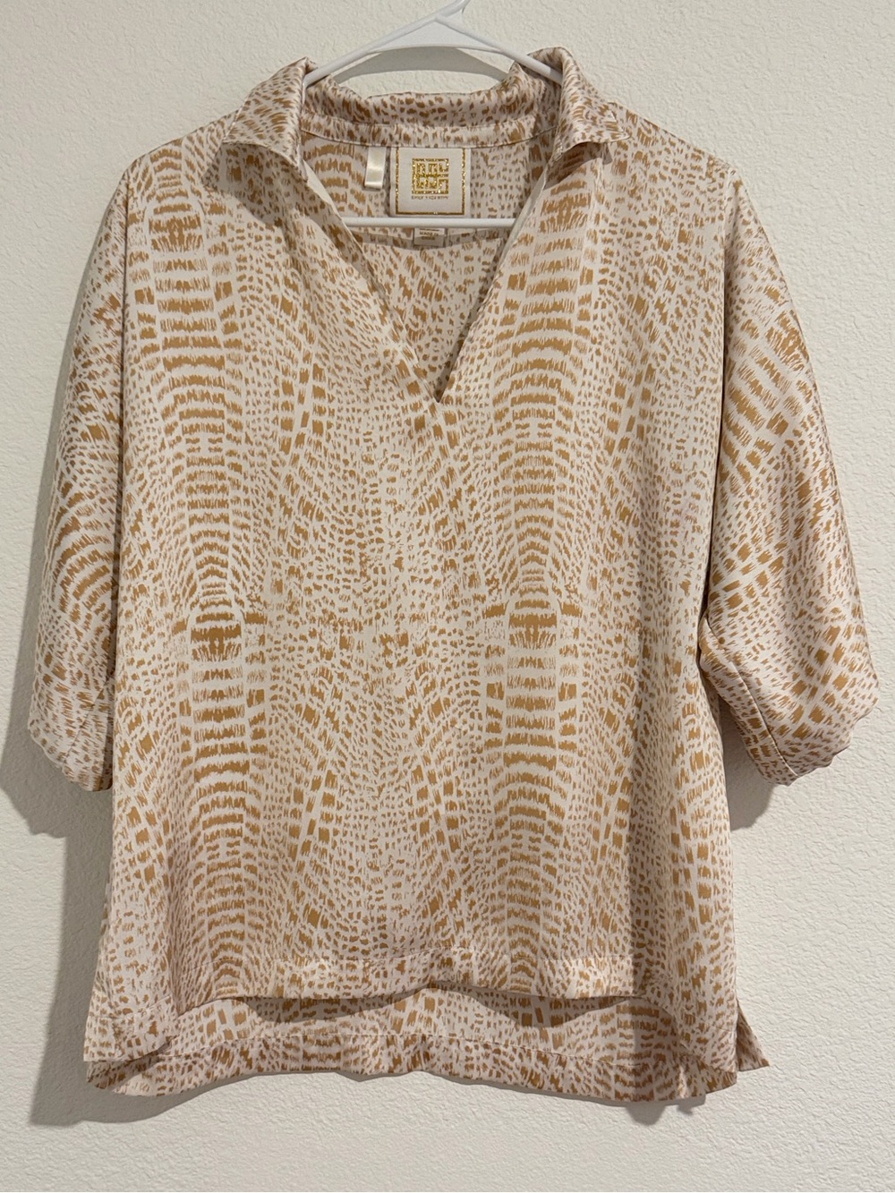 Emily McCarthy Dallas Blouse Snake Print Size Medium